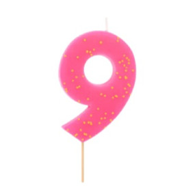 Vela 9 Rosa Flúor